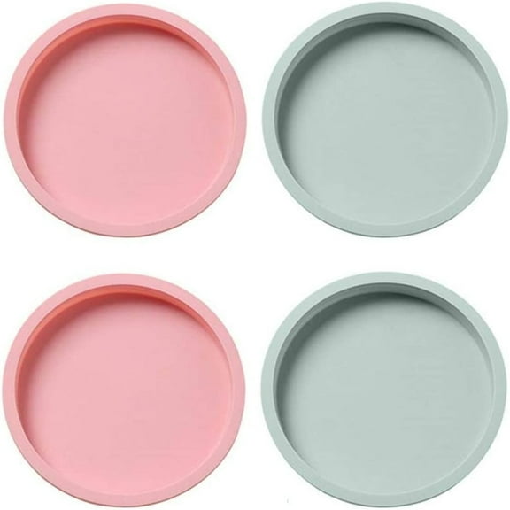 PEACNNG 6 inch Layer Cake Pan Set, 6 Inch Round Rainbow Cake Pans Silicone Mold, Non-Stick Silicone Cake Bakeware Mold for Rainbow Cake Pizza Vegetable Pancakes (Set of 4 )