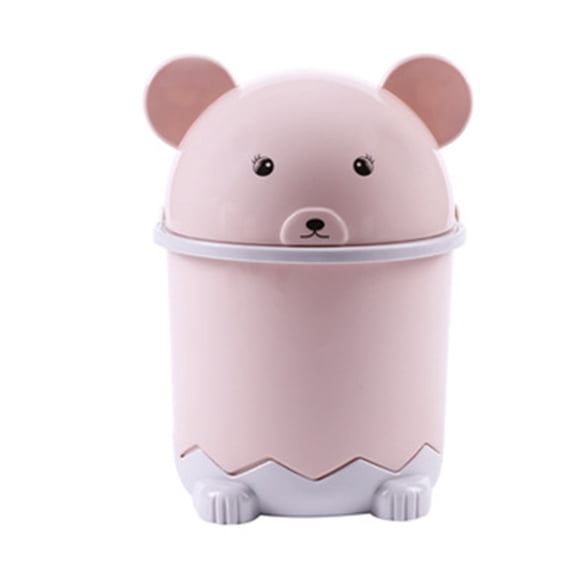 PEACNNG Adorable Panda Flip Top Trash Can - Cartoon Storage Solution for Bathroom and Household