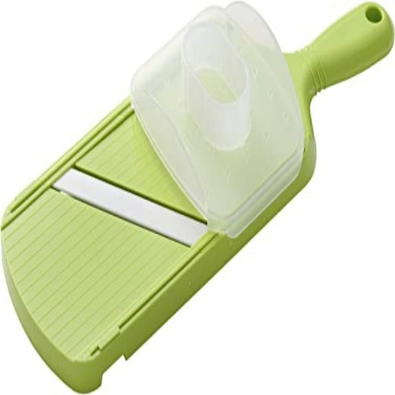 PEACNNG Advanced Ceramic Adjustable Mandoline Vegetable Slicer with Handguard Green 11" x 4"