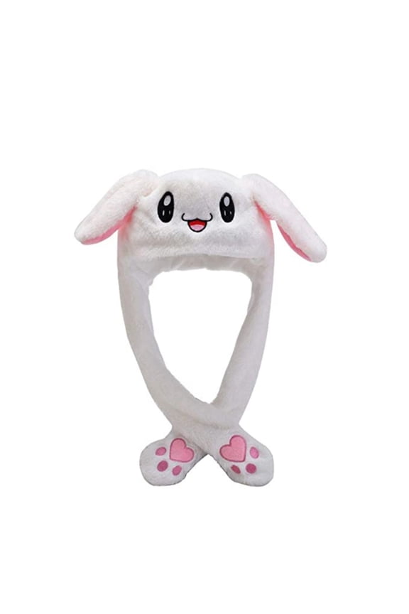 Bunny Hat Rabbit Ear Moving Cute Pop Up Ears Hat Toys Gift luminous rabbit hat with moving ears rabbit hat net red same style cute plush