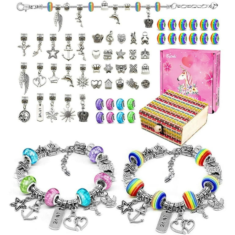 PEACNNG Charm Bracelet Making Kit Including Jewelry Beads Snake