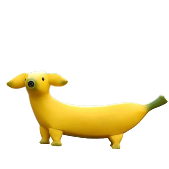 PEACNNG Cute Banana Dog Garden Statues Figurines Ornaments, Creative Resin Garden Gnomes Funny Dog Statues for Home, Patio, Garden, Yard, Office, Outdoor Spring Decorations