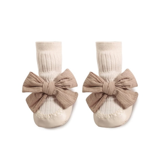 PEACNNG Cute Bowknot Infant Baby Socks Cotton Anti-slip Boys Shoe Socks Baby Girls Newborn Princess Socks Kids Slipper Baby Accessories (Medium)
