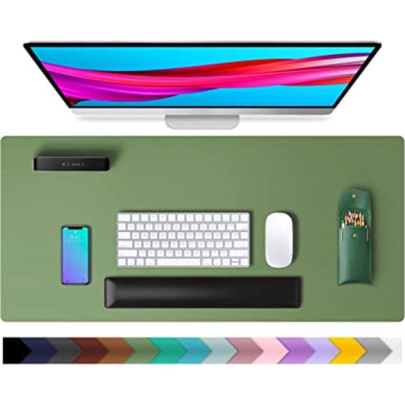 PEACNNG Desk Pad Protector, Mouse Pad, Office Desk Mat, Non-Slip Leather Desk Blotter, Laptop Desk Pad, Waterproof Desk Writing Pad for Office and Home