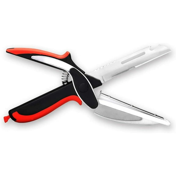 PEACNNG Food Cutter Smart Meat Scissors Kitchen Scissors Quick Vegetable Slicer with Cutting Board Knife Kitchen Must-have Scissors