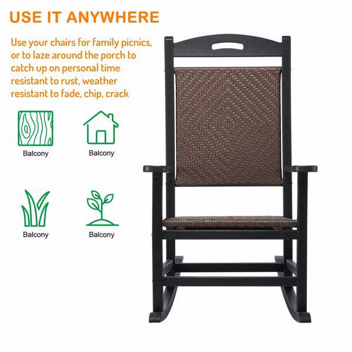 PEACNNG HDPE Rattan Backrest Outdoor Adirondack Chair