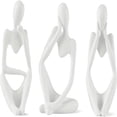 thumbnail image 1 of PEACNNG Home Decor Thinker Statue Living Room Decorations Abstract Art Sculpture Set of 3 Resin Collectible Figurines for Office Table Shelf Decor (White), 1 of 5