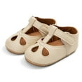 thumbnail image 1 of PEACNNG Infant newborn baby solid color leather shoes non-slip soft sole princess shoes toddler hollow first walking shoes 0-18 months, 1 of 5