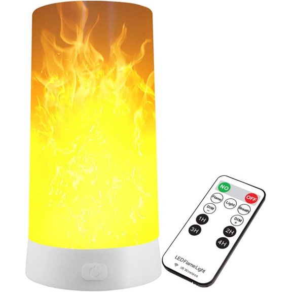 PEACNNG LED Flame Effect Light, USB Rechargeable Fire Flame Effect Night Light, Desk/Table Light Lamp with Magnetic Base for Christmas Halloween Bar Party