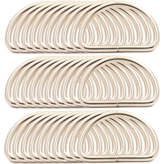 PEACNNG Metal D-Rings Buckle, 1-1/2 Inch Non-Welded for Webbing Sewing DIY For Art and Craft - Silver - Pack of 30