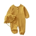 thumbnail image 1 of PEACNNG Newborn Baby Clothes, Set With Hat One Piece Jumpsuit Toddler Bear Suspender Bodysuit Fisherman Hat, 1 of 5