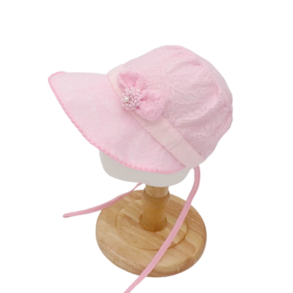 PEACNNG Newborn Baby Hat Baby Girls Adjustable Hat Princess Lace Bow Infant Hats Baby Sun