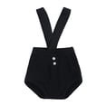 thumbnail image 1 of PEACNNG Newborn Baby Summer Bodysuits, Solid Cotton Ribbed Shorts Boys Girls Clothes Style Elastic Waist Suspender Shorts, 1 of 5