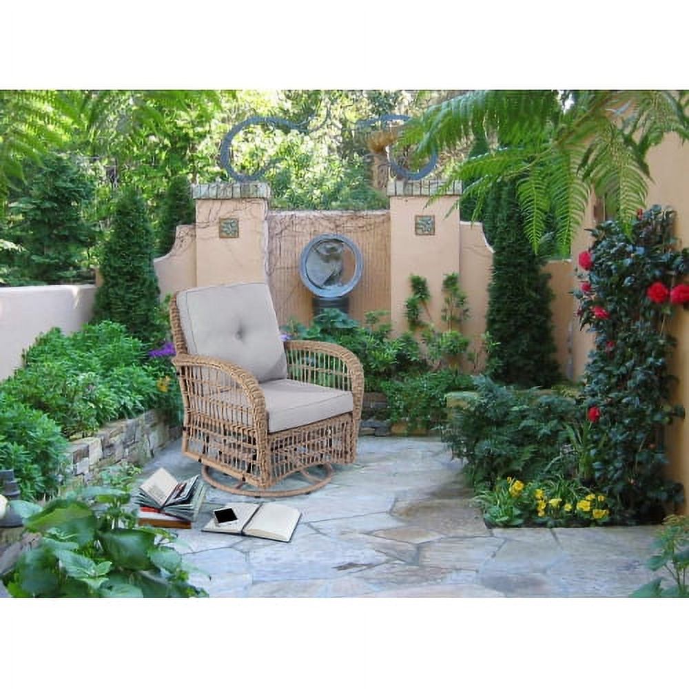 PEACNNG Outdoor Swivel Outdoor Patio Rattan Rocker Chair with Gray