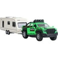 thumbnail image 1 of PEACNNG Pickup Truck Trailer Towing Toy 2 in 1 Playset, Diecast Model Car, Metal Pull Back Toy Cars Powered Doors Open Light Sound Kids Gifts for Boys & Girls, 1 of 5