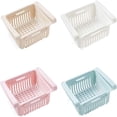 thumbnail image 1 of PEACNNG Refrigerator Fridge Drawer Storage Shelf Rack Basket Freezer Plate Layer Container Kitchen Article Draw-Out Hollowing Out Space Saver Retractable (Multicolor, 4Pc, 20.5X16.4X7.6cm), 1 of 5