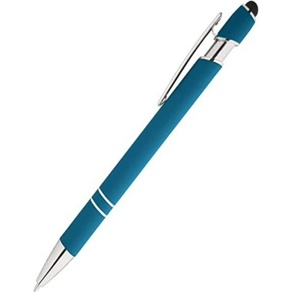 PEACNNG Rubberized Soft Touch Ballpoint Pen with Stylus Tip a stylish, premium metal pen, black ink, medium point.