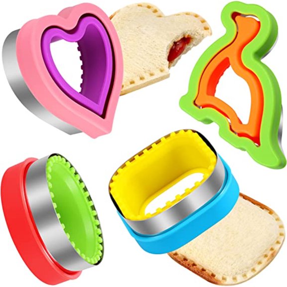 PEACNNG Sandwich Cutter and Sealer Set Uncrustables Maker 4 Pcs Bread, Sandwich Cutter Pancake