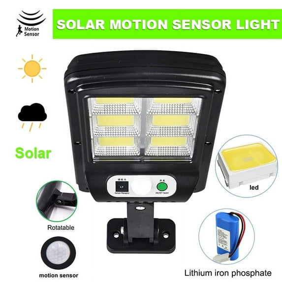 PEACNNG Solar Street Light IP65 Waterproof 120 LED PIR Motion Sensor Path Light with Remote Control Outdoor Security Area Lighting