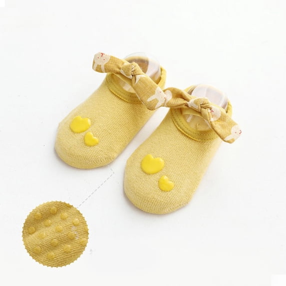 PEACNNG Spring and Autumn New Children's Socks Bowknot Accessories Bandage Baby Socks Non-slip Anti-Falling Early Teaching Baby Floor Socks