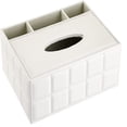 thumbnail image 1 of PEACNNG Tissue Box Cover, Retro Desk Organizer Storage Box,Modern Facial Tissue Pumping Paper Dispenser Multifunctional Remote Control Stationery Napkin Holder Home Office Supplies Caddy,White, 1 of 5