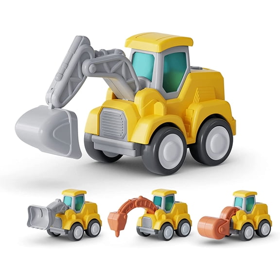 PEACNNG Toy Cars for Toddlers, Pull Back Cars Toys, Press and Go Truck Toys for 18 Months to 2-5 Years, Figure Cars Play Construction Vehicles for Boys Girls