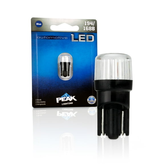 PEAK 194/168BLED-BPP Bright Blue LED Bulb for Turn Signals, Blinkers, License Plate, Car Interior, Brake Tail Lights, 360, Pack of 1