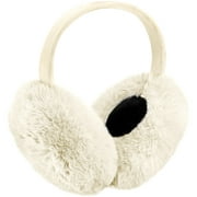 PEAK 2 PEAK Adult Unisex Winter Earmuffs - Soft and Warm Faux Fur - Foldable Ear Covers - White