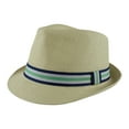 thumbnail image 1 of PEAK 2 PEAK Unisex Kids Straw Trilby Fedora Cap Felt Fedora Hat Short Brim Sunhat - Green band - size 2-4 years, 1 of 6