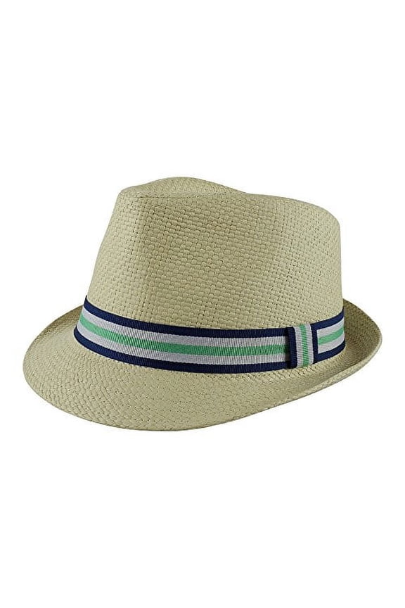 Unisex Kids Straw Trilby Fedora Cap Felt Fedora Hat Short Brim Sunhat size 14-16 years
