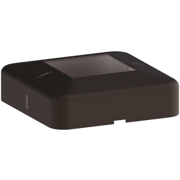 PEAK 56981 Aquatine 4.16 in. x 4.16 in. x 1.35 in. Black Aluminum Pool Fence Post Cap Base Cover