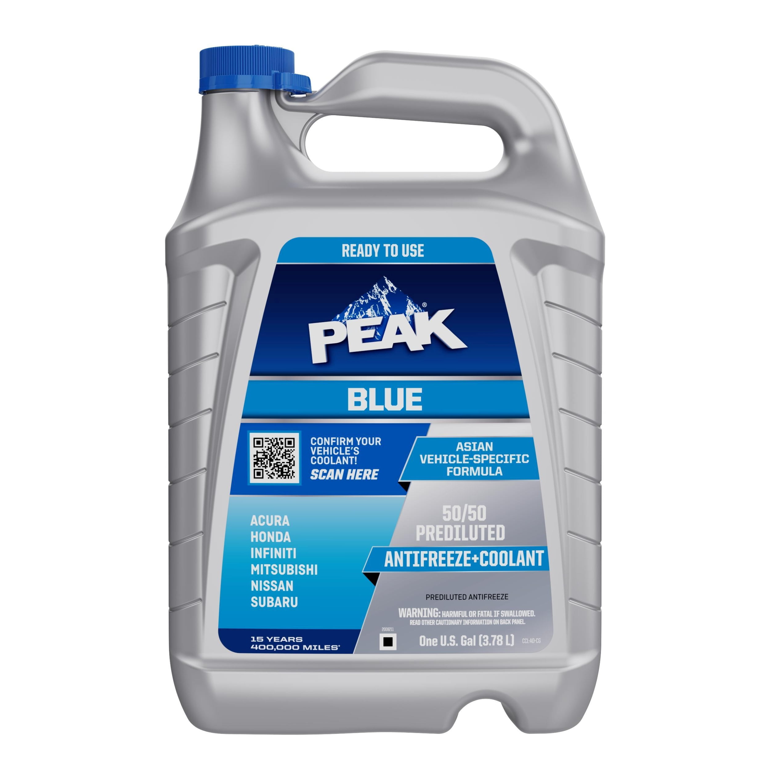 PEAK Asian Blue 50/50 Prediluted Antifreeze + Coolant, 1 gal