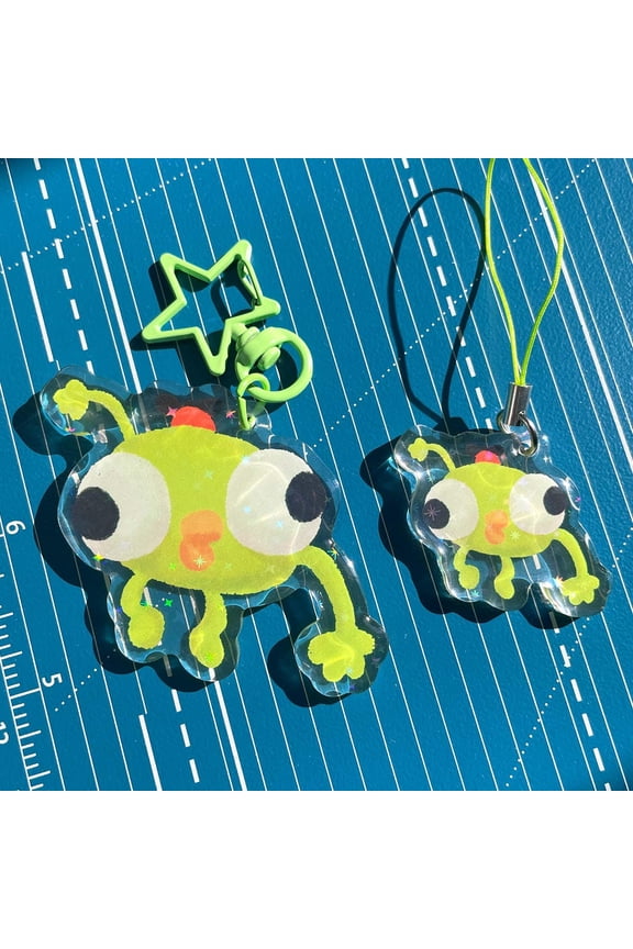 PEAK BING BONG star holographic acrylic keychain and phone charm with front epoxy (1 keychain)