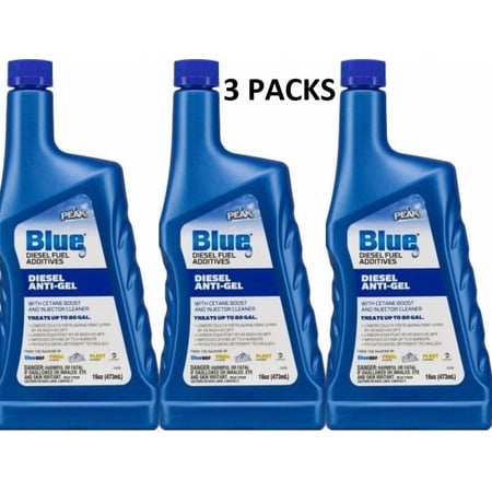 PEAK Blue Diesel Fuel Additive Diesel Anti-Gel 16 oz 3 Packs for Automobile