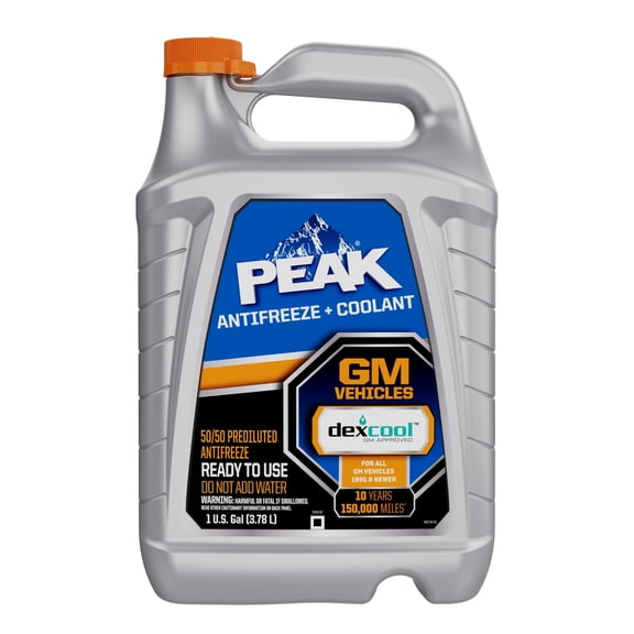 PEAK Dex-Cool 50/50 Prediluted Antifreeze + Coolant, 1 gal