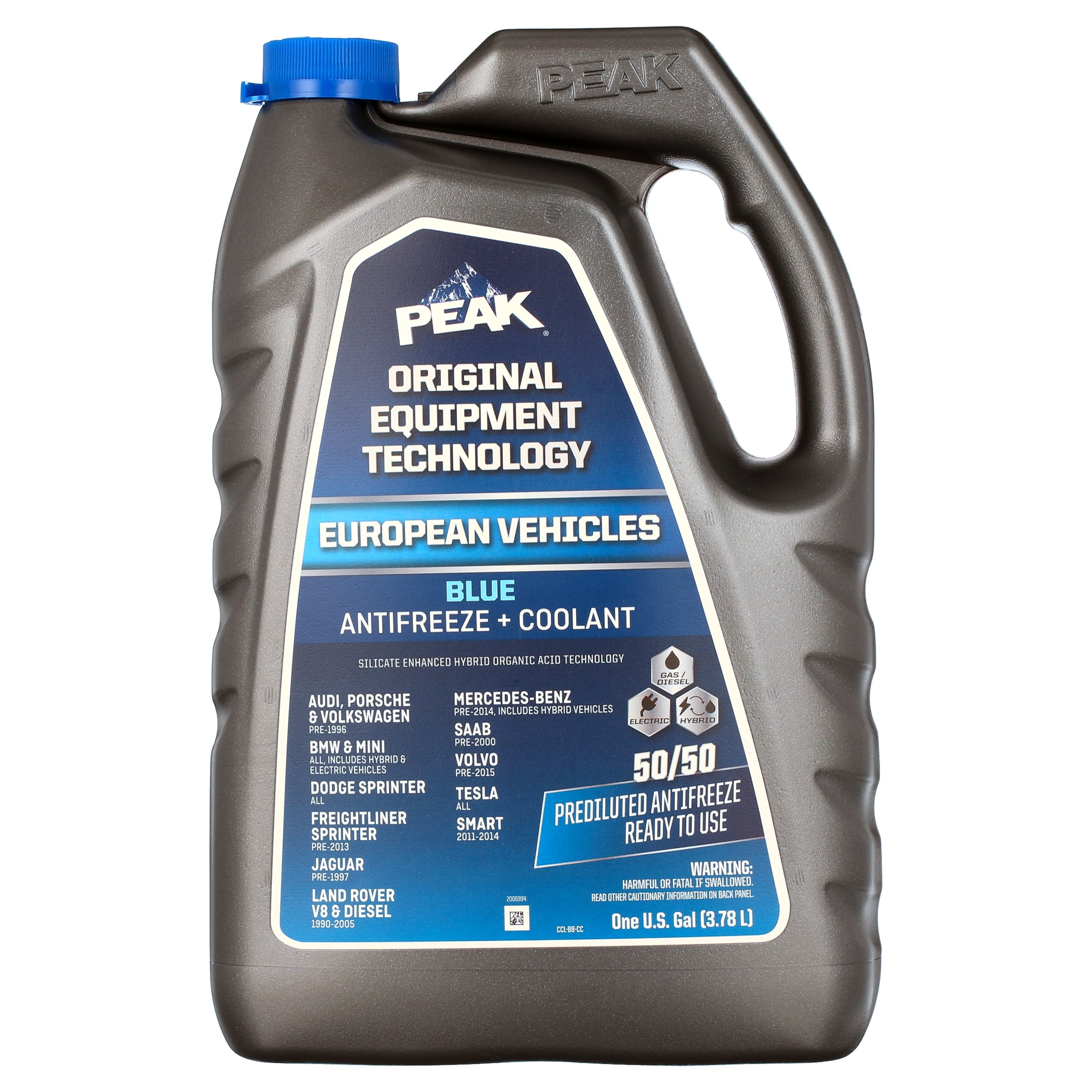 PEAK ORIGINAL EQUIPMENT TECHNOLOGY Antifreeze + Coolant for European Vehicles - Blue