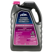 PEAK Original Equipment Technology European Vehicles Pink, 50/50 Prediluted Antifreeze & Coolant, 1 gal