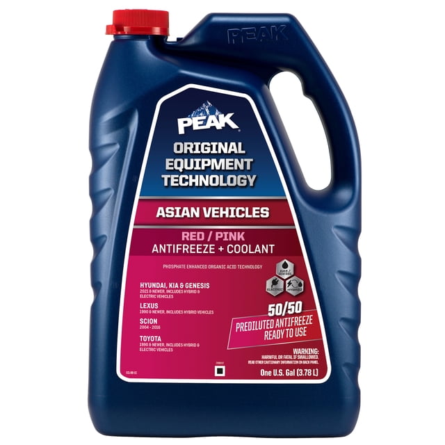 PEAK Original Equipment Technology Asian Vehicles Red/Pink, 50/50 ...