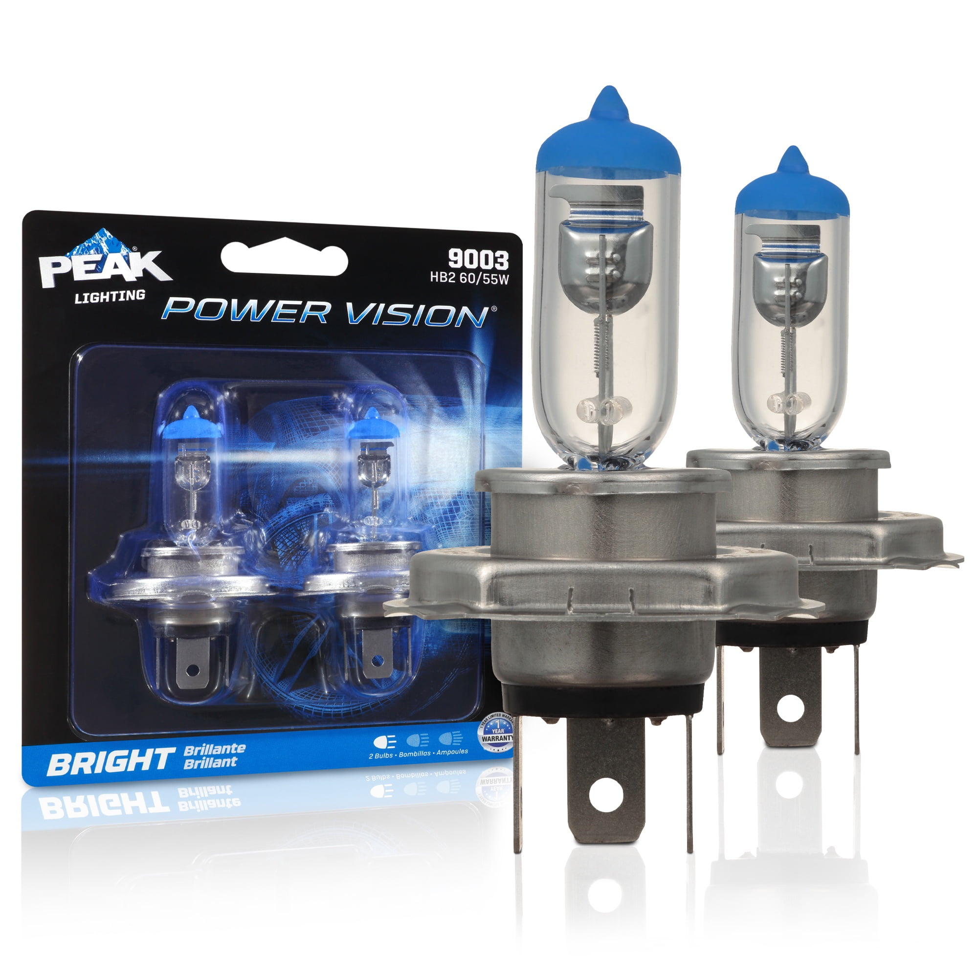 PEAK Power Vision Automotive High Performance 9003/H4/HB2 60/55W Headlights (2 Pack)
