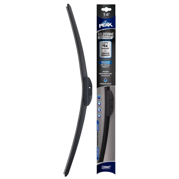 PEAK Silicone Platinum 14" Front Windshield Wiper Blade, Replacement Windshield Wiper Blade with Universal Connector, Pack of 1