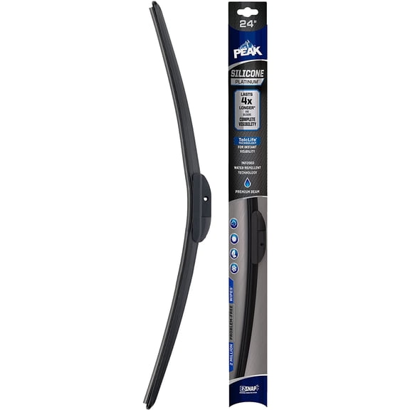 PEAK Silicone Platinum 24" Front Windshield Wiper Blade, Replacement Windshield Wiper Blade with Universal Connector, Pack of 1