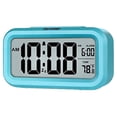 thumbnail image 1 of PEAKEEP Smart Night Light Digital Alarm Clock with Indoor Temperature, Battery Operated Desk Small Clock (Blue), 1 of 7