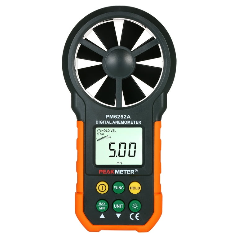 PEAKMETER PEAKMETER Handheld Anemometer Portable Wind Speed Meter CFM Meter  Wind Gauges Air with LCD Backlight for Weather Data Collection Outdoors  Sailing Surfing Fishing 