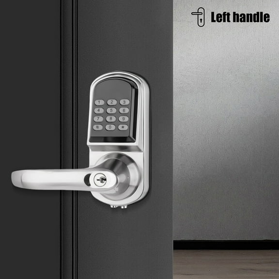 PEAKORA Electronic Smart Keyless Keypad Door Lock Digital Password Entry Door Lock Knob,S200MF Electronic Keyless Door Lock Keypad Card Reader Left Handle