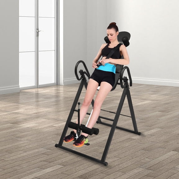 PEAKORA Foldable Inversion Table Teeter Advanced Back Pain Ankle Relief Gravity Fitness