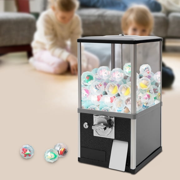 PEAKORA Freestanding Capsule Toy Vending Machine for 4.5-5.0cm Balls,Freestanding 45-50mm Capsule Toys Vending Machine 2*25Cents Coin Gumball Machine