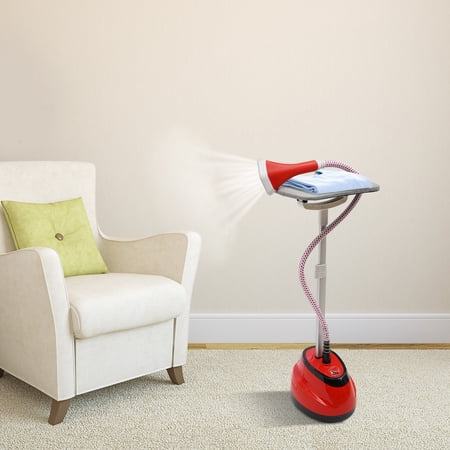 PEAKORA Professional Standing Cloth Steamer Board Steamer with Ironing for Clothes,Standing Garment Steamer 1350W 1.6L Red Telescopic Pole 10 Steam Levels