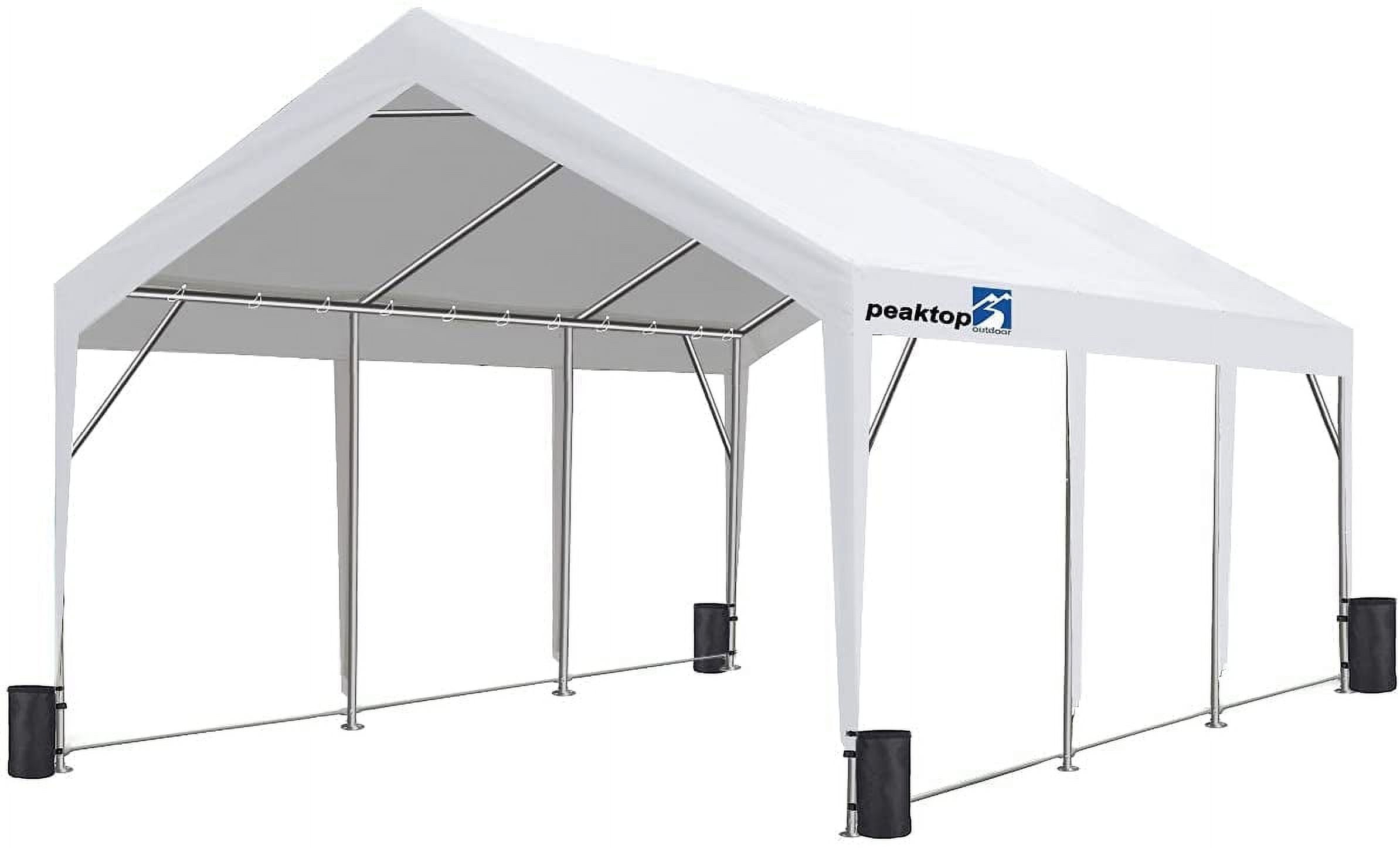 Peaktop Outdoor 12x20ft Heavy Duty Carport, Portab