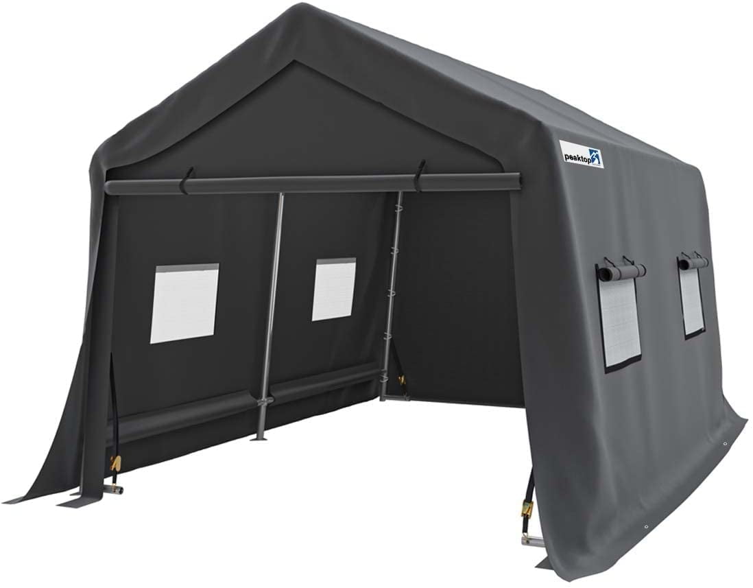PEAKTOP OUTDOOR 7X12ft Heavy Duty Carport Storage shelter,Portable ...