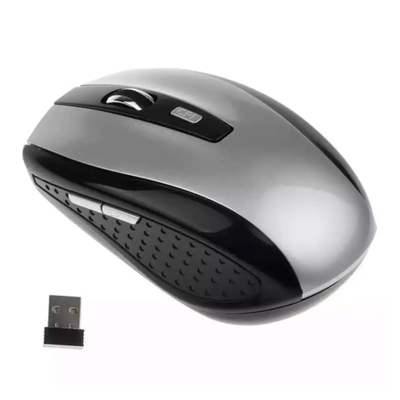 PEAKTREND 2.4GHz Wireless Mouse Portable Intelligent Gaming Mouse Optical Scrolling Player Mice USB Receiver for PC Laptop - Grey